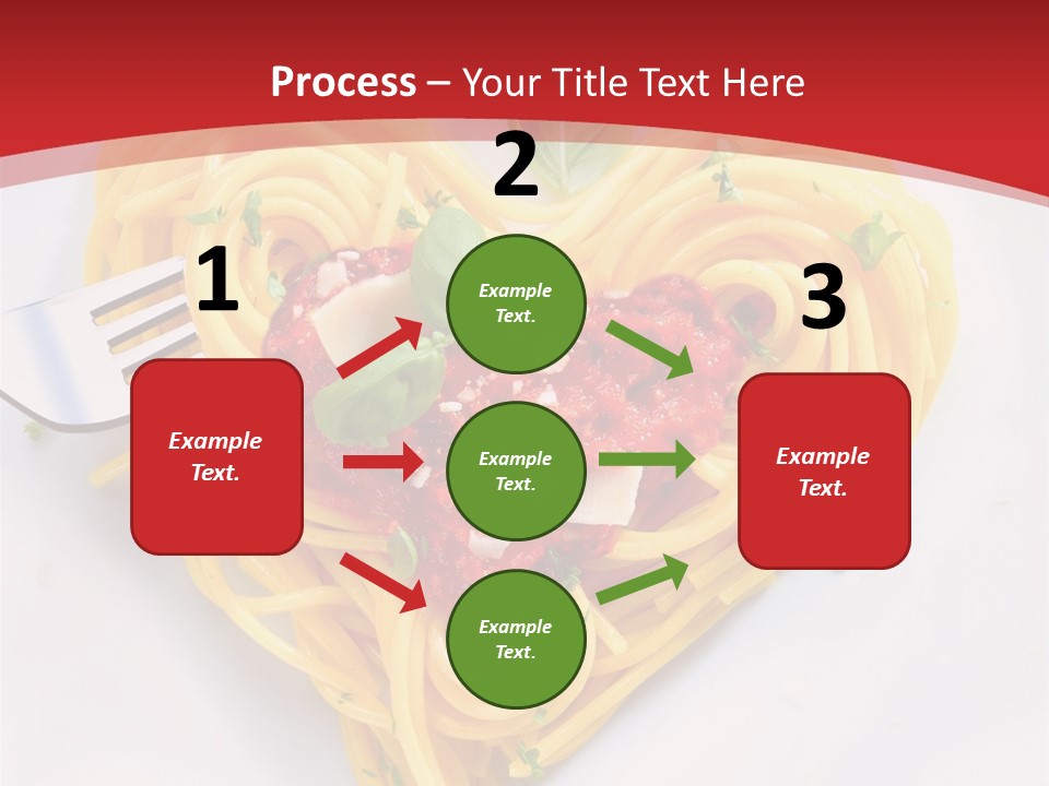 A Plate Of Spaghetti With A Heart Shaped Fork On It PowerPoint Template