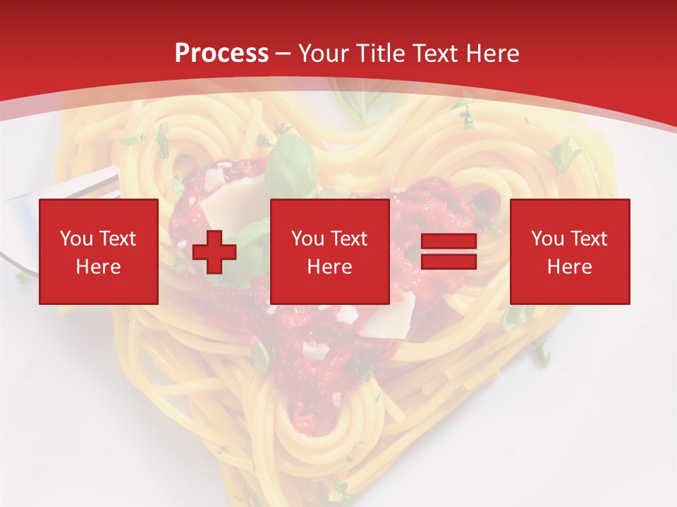 A Plate Of Spaghetti With A Heart Shaped Fork On It PowerPoint Template