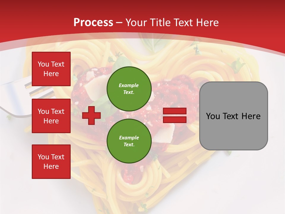 A Plate Of Spaghetti With A Heart Shaped Fork On It PowerPoint Template
