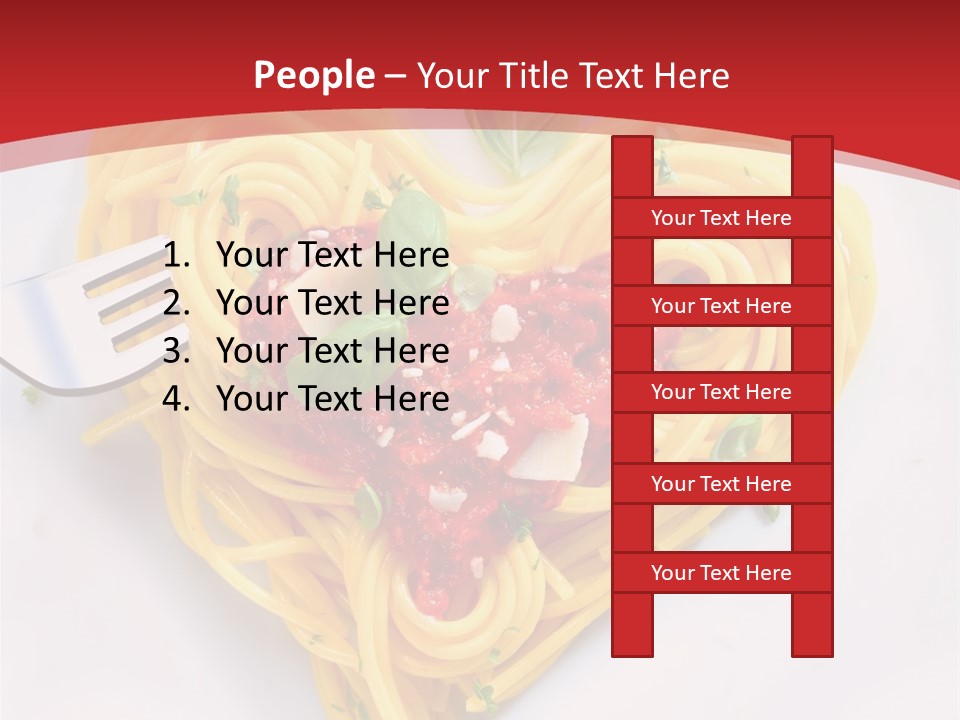 A Plate Of Spaghetti With A Heart Shaped Fork On It PowerPoint Template
