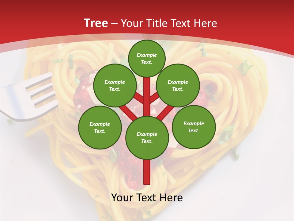 A Plate Of Spaghetti With A Heart Shaped Fork On It PowerPoint Template
