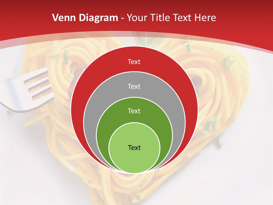 A Plate Of Spaghetti With A Heart Shaped Fork On It PowerPoint Template