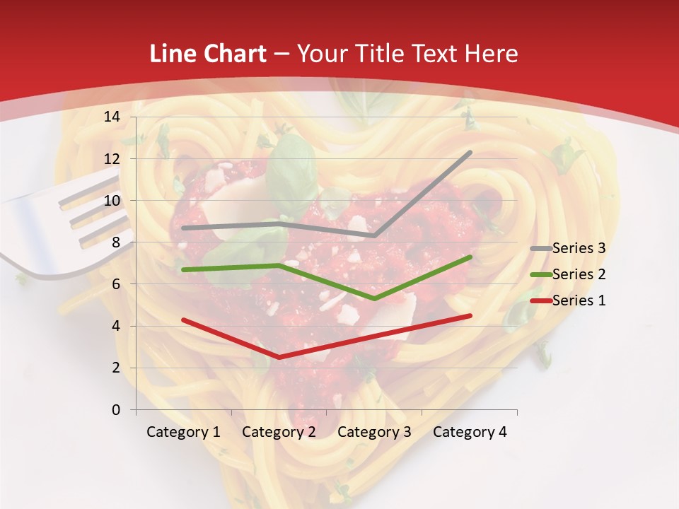 A Plate Of Spaghetti With A Heart Shaped Fork On It PowerPoint Template