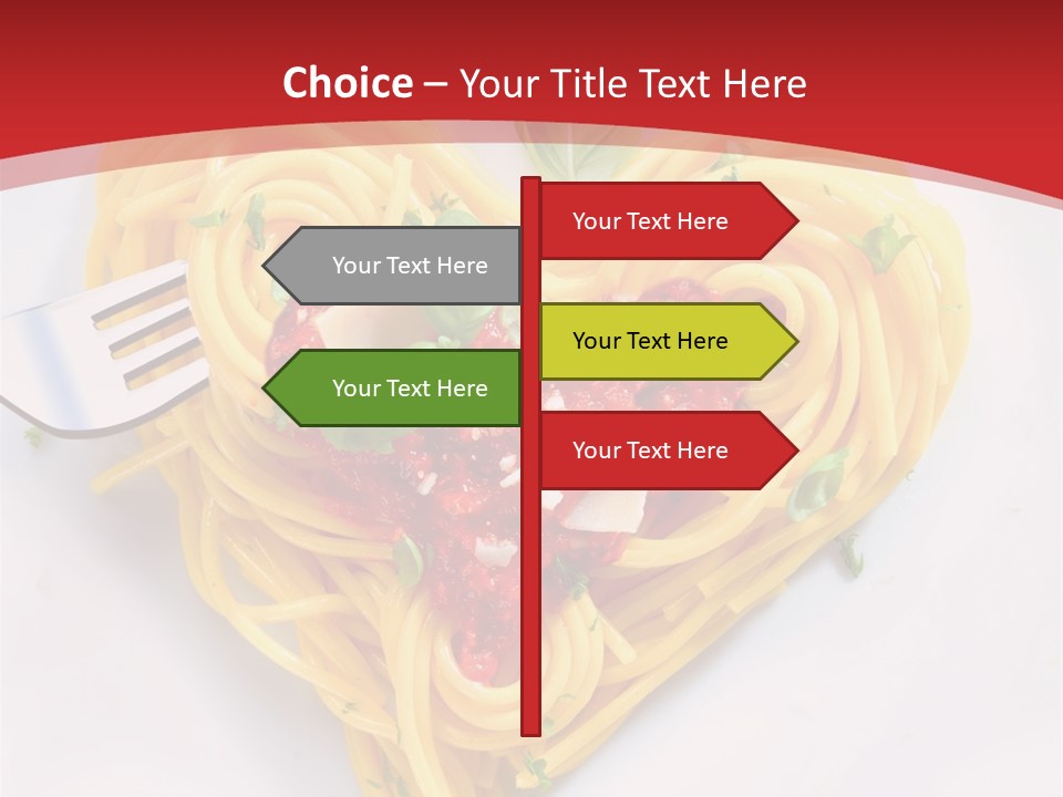 A Plate Of Spaghetti With A Heart Shaped Fork On It PowerPoint Template