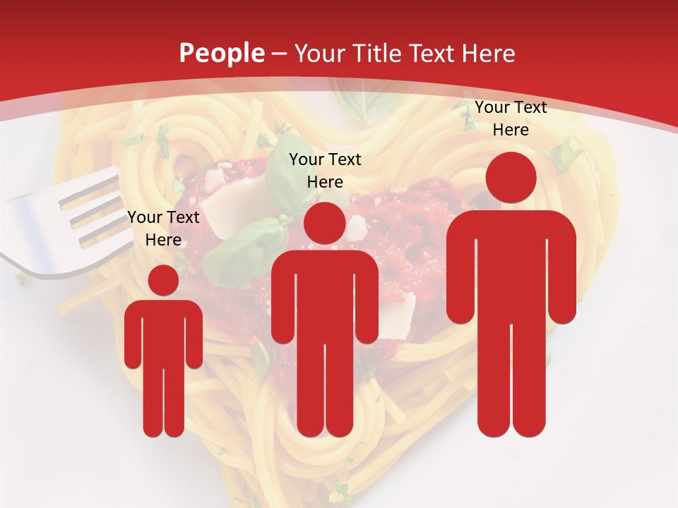 A Plate Of Spaghetti With A Heart Shaped Fork On It PowerPoint Template