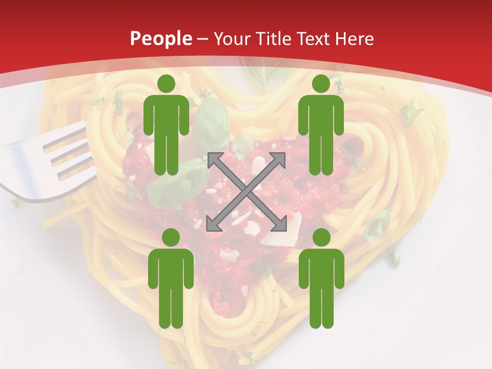 A Plate Of Spaghetti With A Heart Shaped Fork On It PowerPoint Template