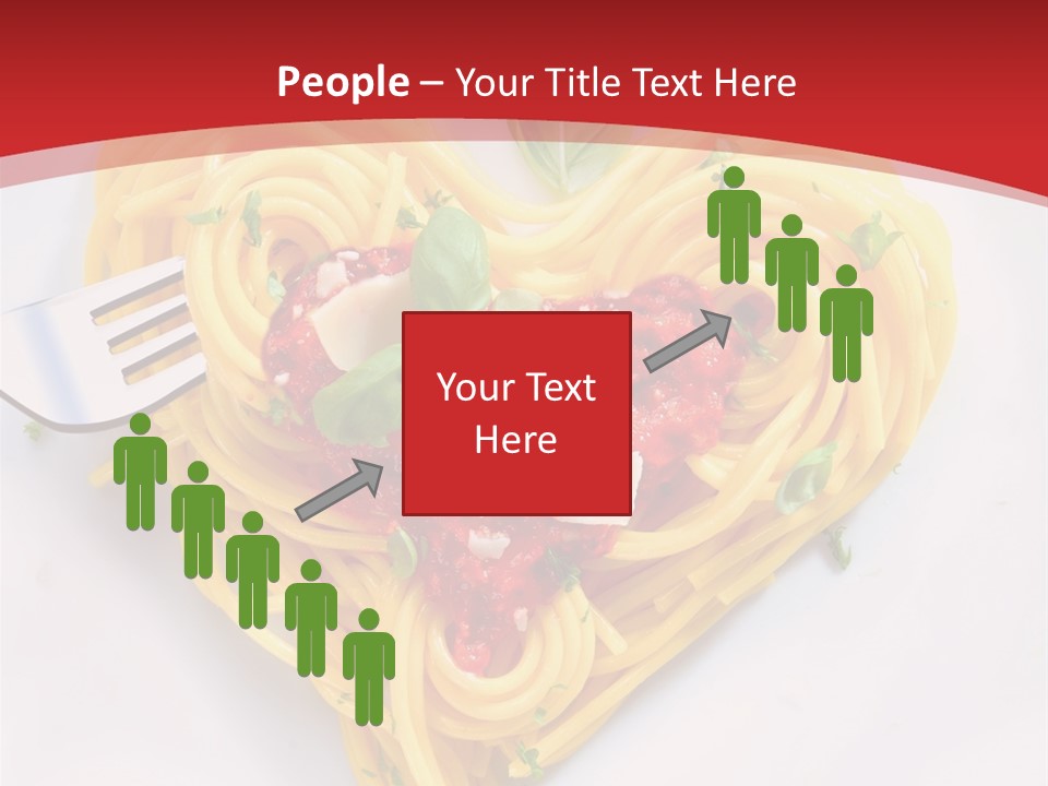 A Plate Of Spaghetti With A Heart Shaped Fork On It PowerPoint Template