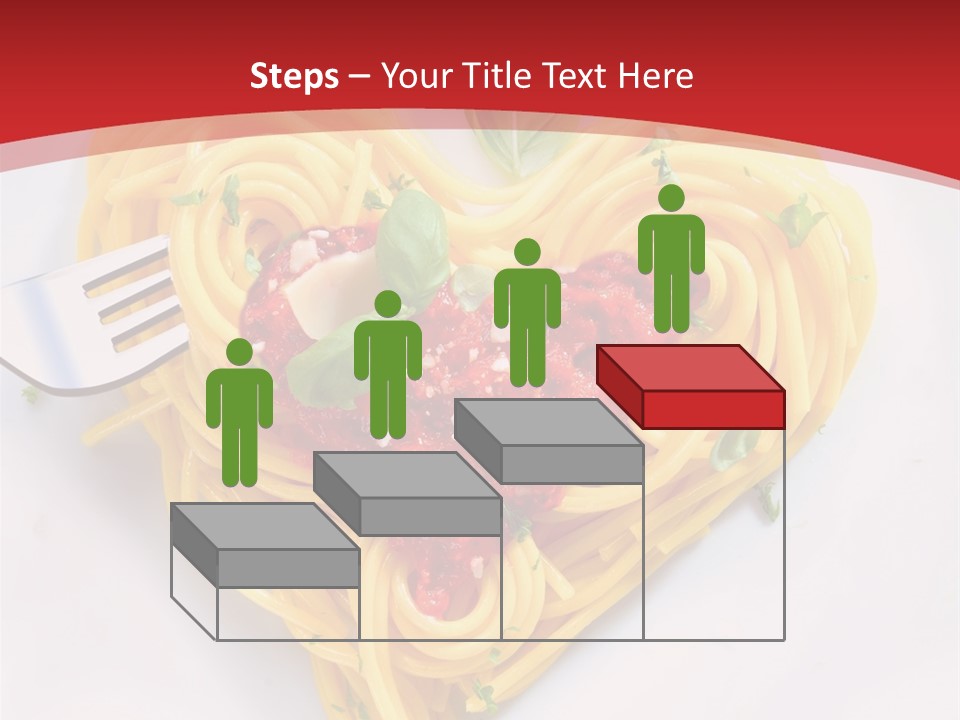 A Plate Of Spaghetti With A Heart Shaped Fork On It PowerPoint Template