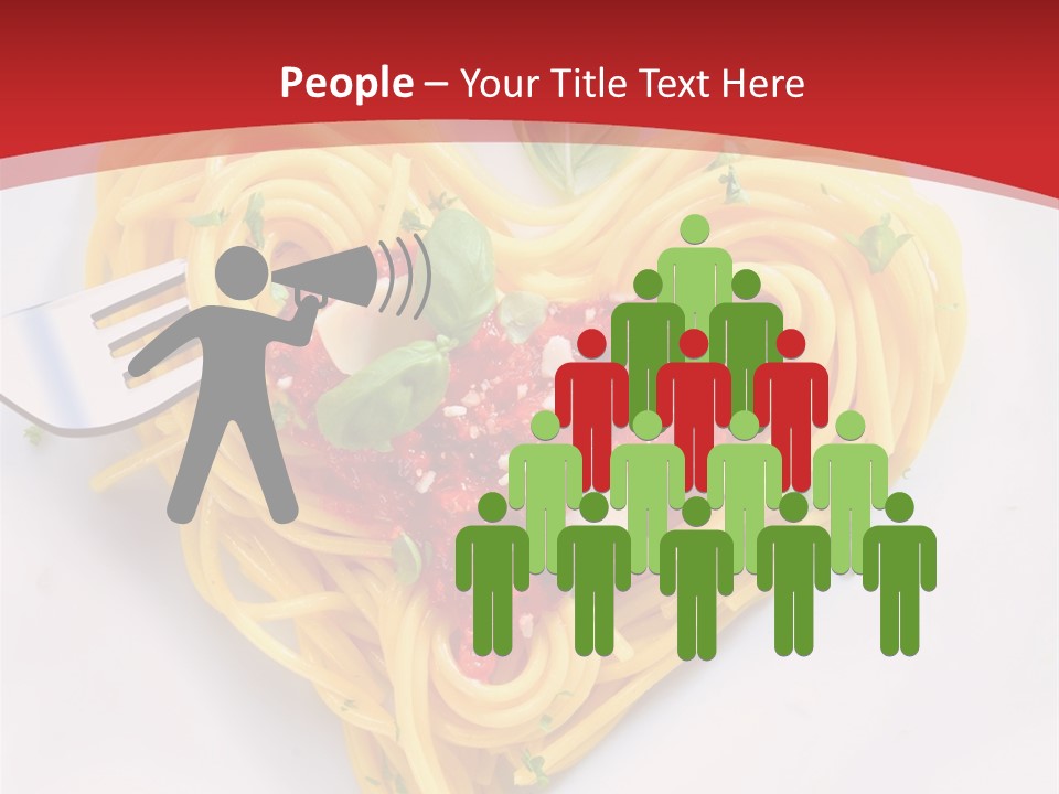 A Plate Of Spaghetti With A Heart Shaped Fork On It PowerPoint Template