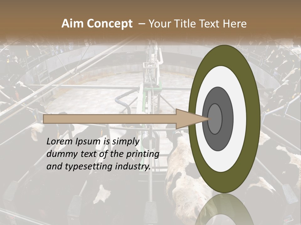 A Large Group Of Cows In A Pen PowerPoint Template