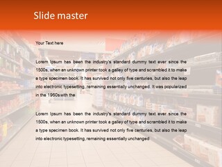 A Grocery Store Aisle With Lots Of Food PowerPoint Template