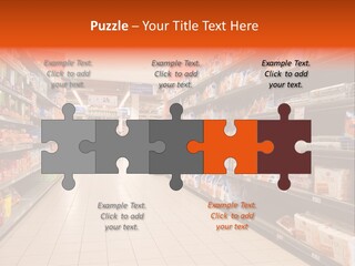 A Grocery Store Aisle With Lots Of Food PowerPoint Template