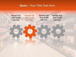 A Grocery Store Aisle With Lots Of Food PowerPoint Template