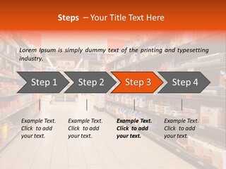 A Grocery Store Aisle With Lots Of Food PowerPoint Template