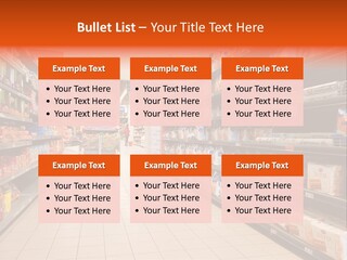 A Grocery Store Aisle With Lots Of Food PowerPoint Template