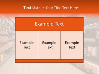 A Grocery Store Aisle With Lots Of Food PowerPoint Template