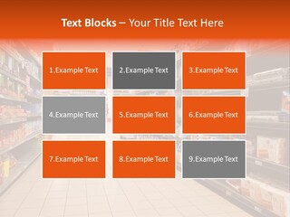 A Grocery Store Aisle With Lots Of Food PowerPoint Template