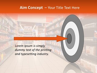 A Grocery Store Aisle With Lots Of Food PowerPoint Template