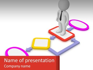 A Person Standing In Front Of A Flow Of Speech Bubbles PowerPoint Template