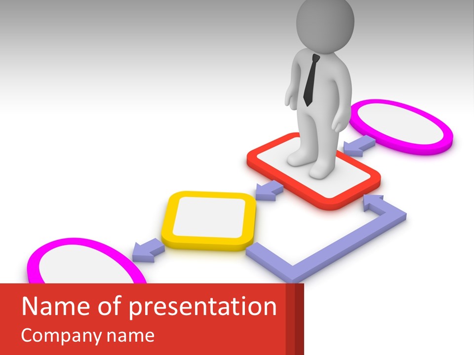 A Person Standing In Front Of A Flow Of Speech Bubbles PowerPoint Template