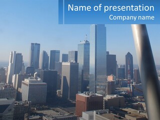 A View Of A City From A Skyscraper PowerPoint Template