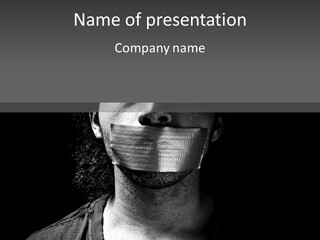 A Black And White Photo Of A Man's Face PowerPoint Template