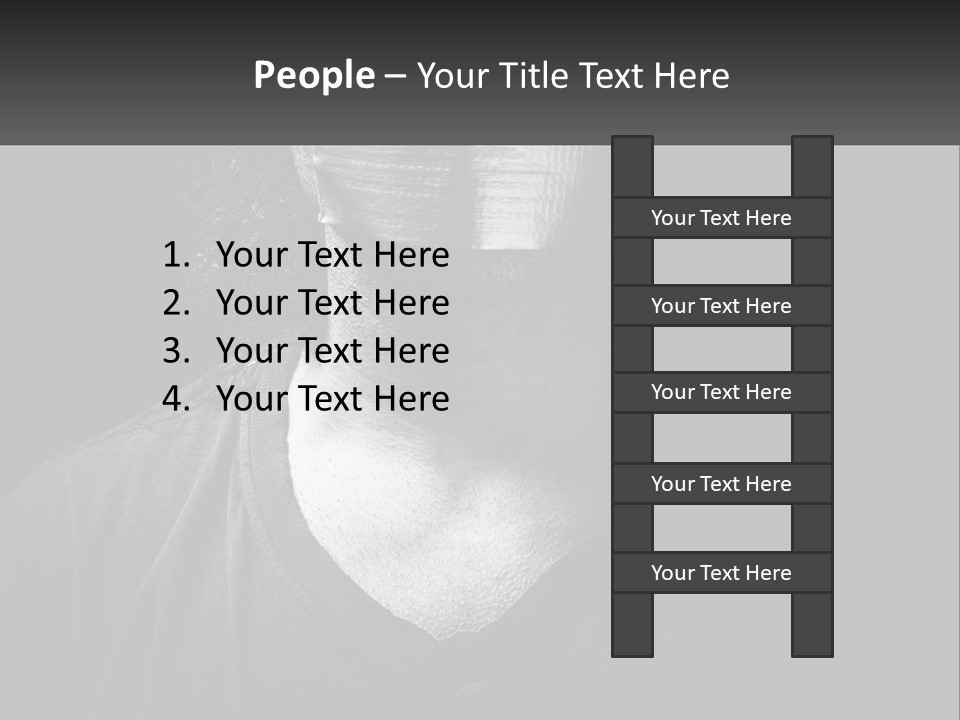 A Black And White Photo Of A Man's Face PowerPoint Template