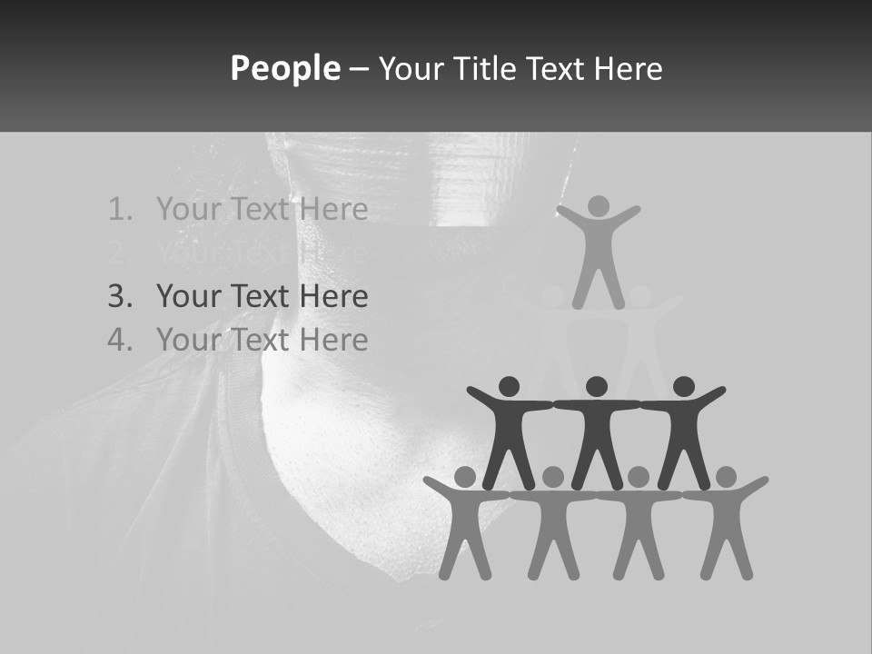 A Black And White Photo Of A Man's Face PowerPoint Template