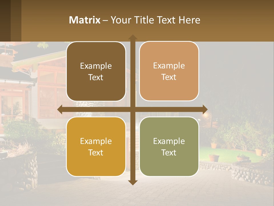 A House Is Lit Up At Night With Lights On PowerPoint Template