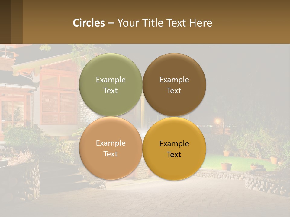 A House Is Lit Up At Night With Lights On PowerPoint Template