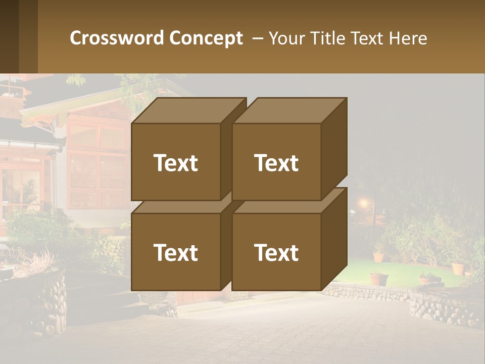 A House Is Lit Up At Night With Lights On PowerPoint Template
