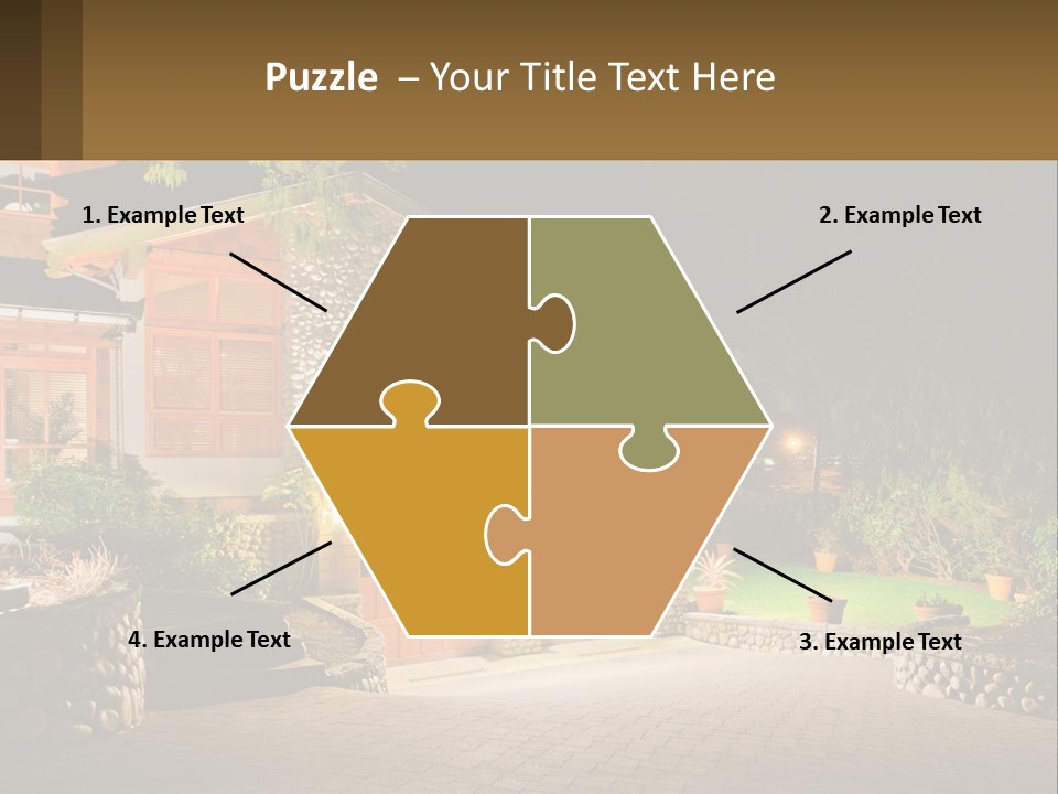 A House Is Lit Up At Night With Lights On PowerPoint Template