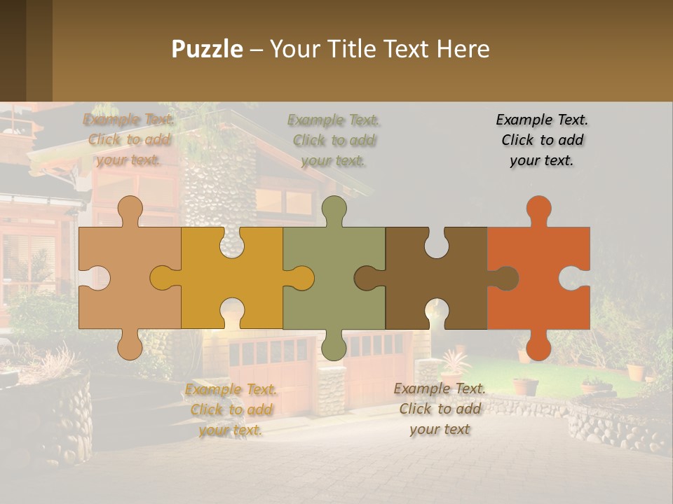A House Is Lit Up At Night With Lights On PowerPoint Template