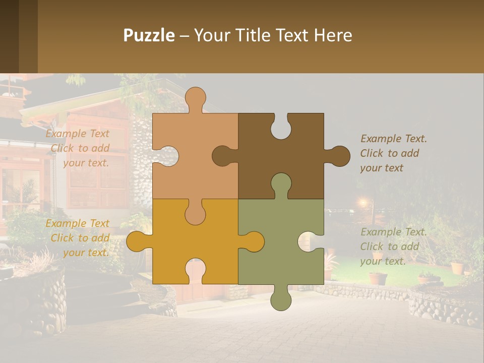 A House Is Lit Up At Night With Lights On PowerPoint Template