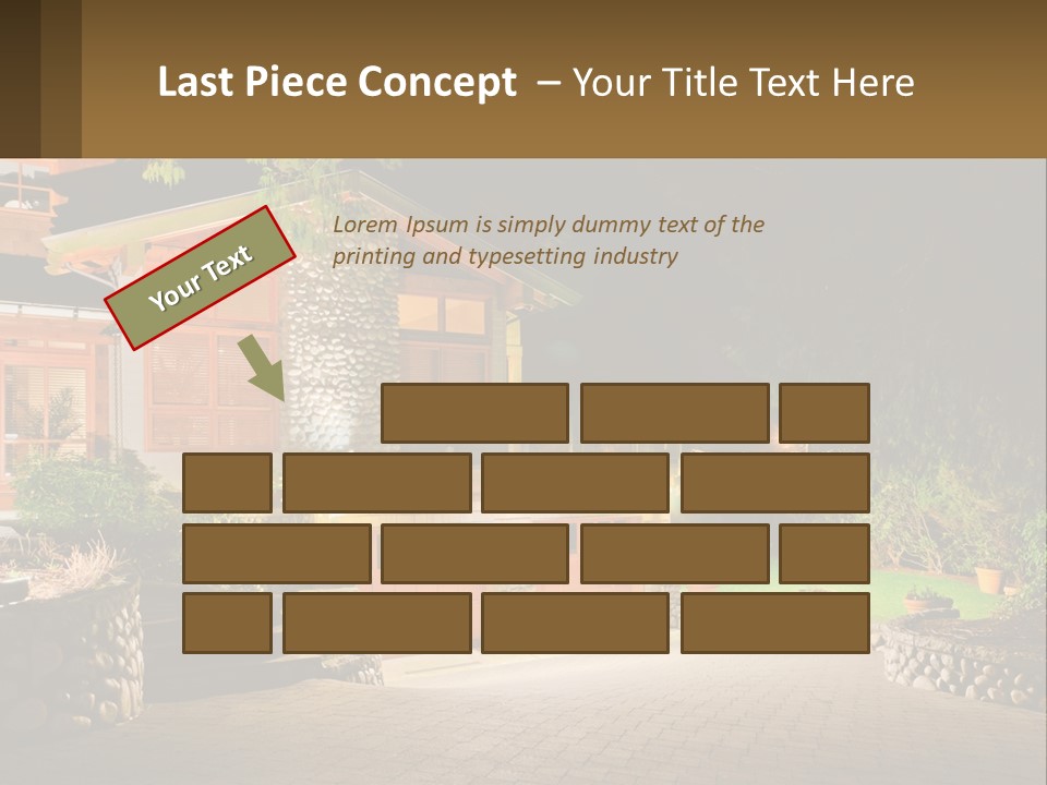 A House Is Lit Up At Night With Lights On PowerPoint Template