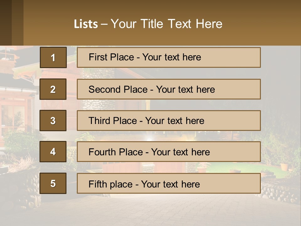 A House Is Lit Up At Night With Lights On PowerPoint Template