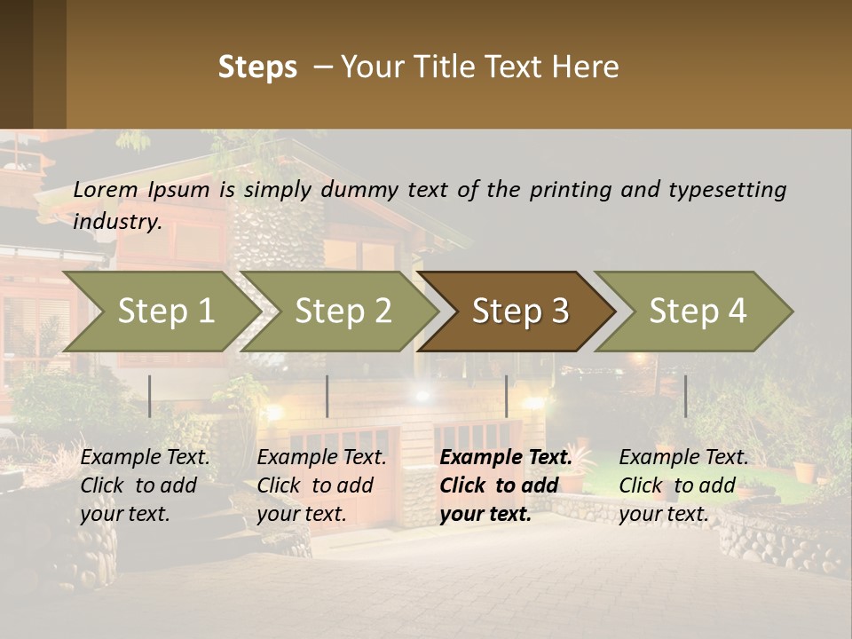 A House Is Lit Up At Night With Lights On PowerPoint Template