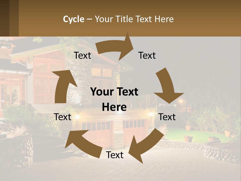 A House Is Lit Up At Night With Lights On PowerPoint Template