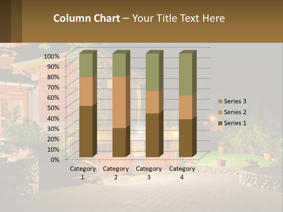 A House Is Lit Up At Night With Lights On PowerPoint Template