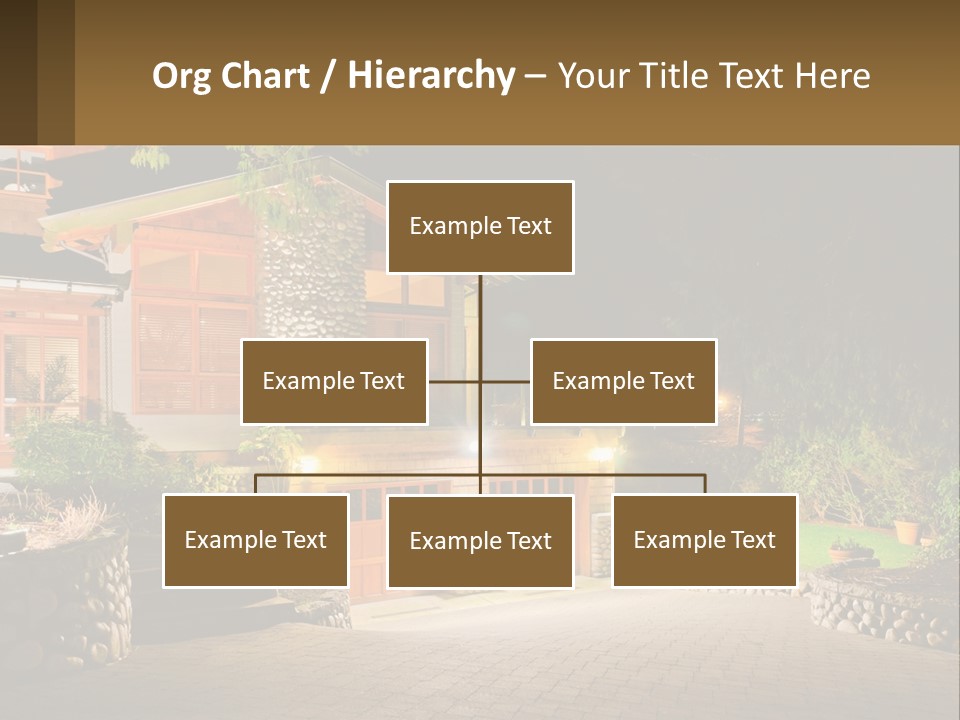 A House Is Lit Up At Night With Lights On PowerPoint Template