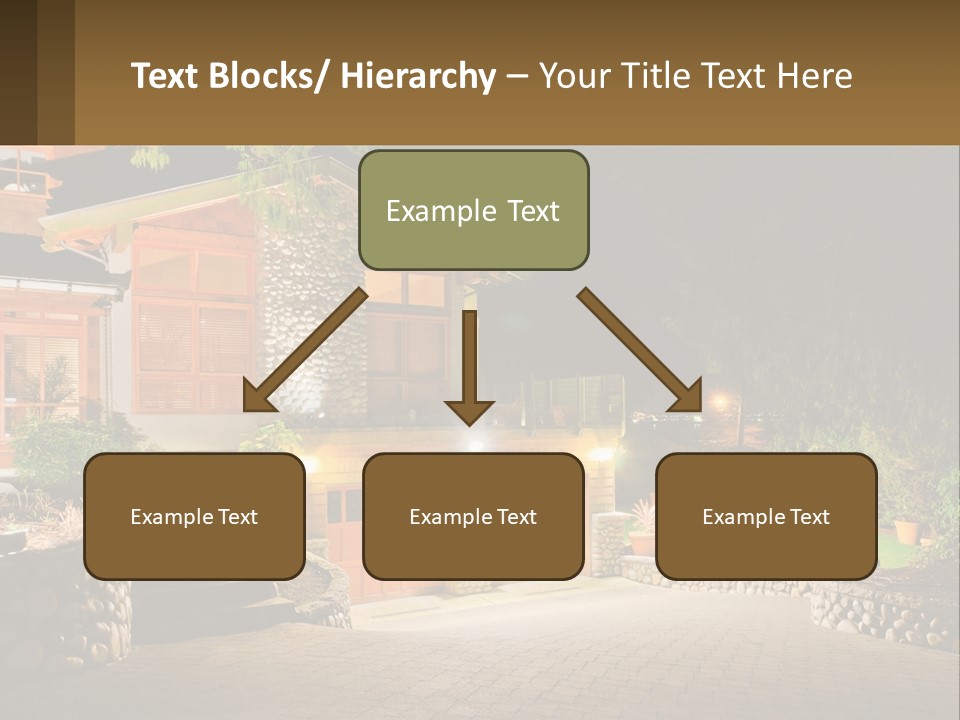 A House Is Lit Up At Night With Lights On PowerPoint Template