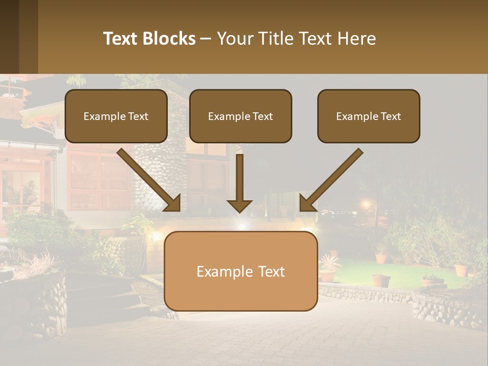 A House Is Lit Up At Night With Lights On PowerPoint Template