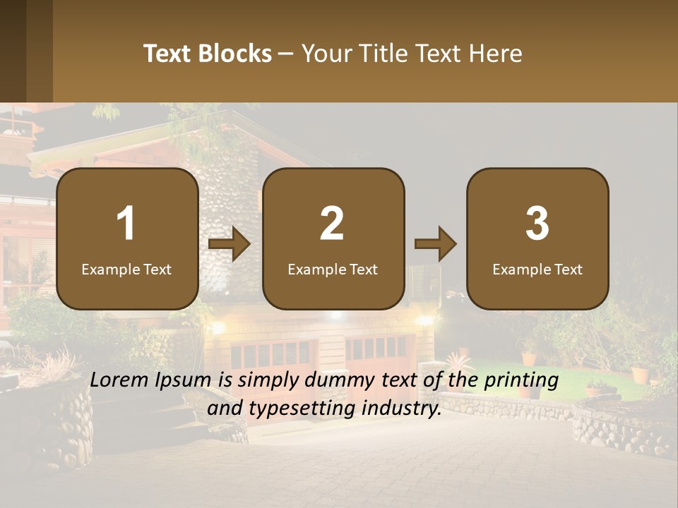 A House Is Lit Up At Night With Lights On PowerPoint Template