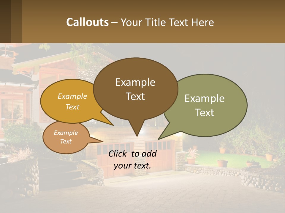 A House Is Lit Up At Night With Lights On PowerPoint Template