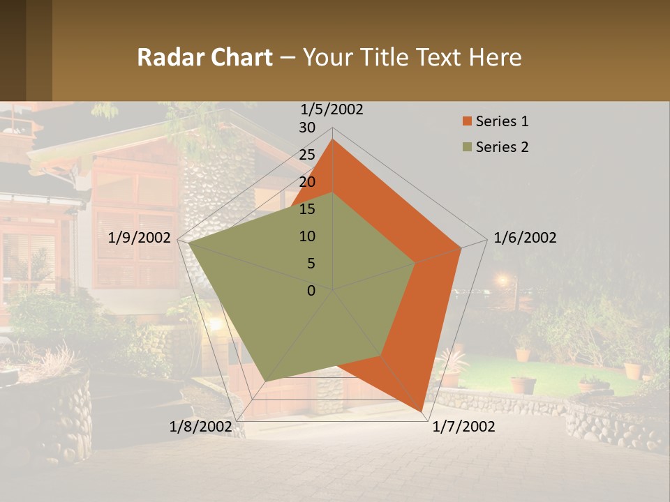 A House Is Lit Up At Night With Lights On PowerPoint Template