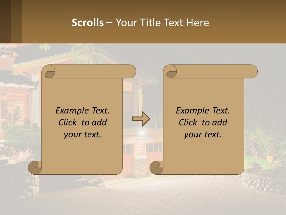 A House Is Lit Up At Night With Lights On PowerPoint Template