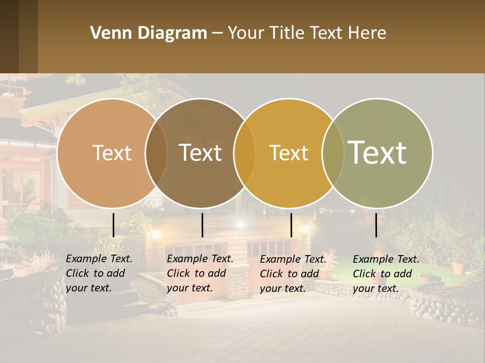 A House Is Lit Up At Night With Lights On PowerPoint Template