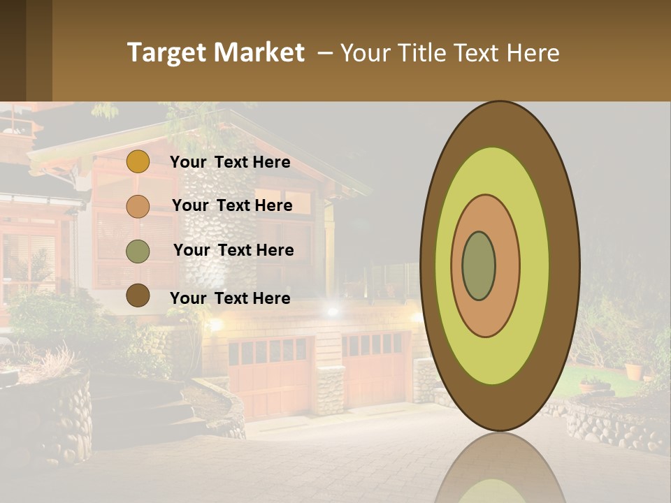 A House Is Lit Up At Night With Lights On PowerPoint Template