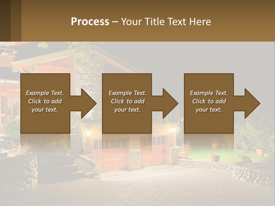 A House Is Lit Up At Night With Lights On PowerPoint Template