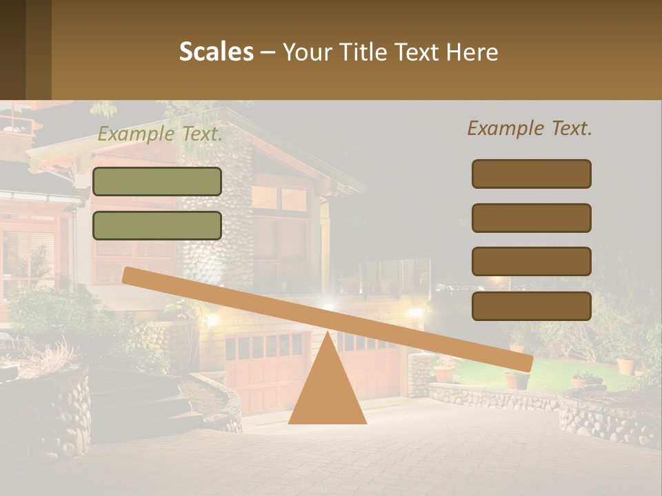 A House Is Lit Up At Night With Lights On PowerPoint Template